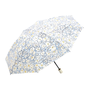 天堂伞碎花遮阳伞黑胶防晒防紫外线太阳伞三折五折晴雨伞两用男女