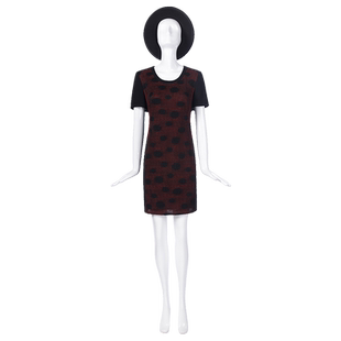 靓诺黑红拼蕾丝连衣裙LL16250A