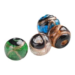 正品香灰琉璃金箔散珠DIY饰品配件串珠手链转运珠百搭五色圆珠子