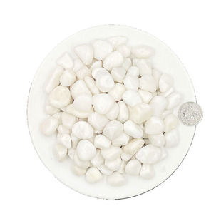 120斤白石子园林白色砾石白色鹅卵石阳台花园庭院造景白色石子