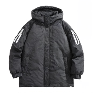 TUMA TB中长款宽松白鸭绒加厚面包羽绒服男女款羽绒派克大衣外套