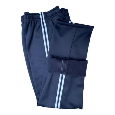冬季加绒加厚校服裤子藏青色二条杠中小学生男女一道杠运动裤直筒