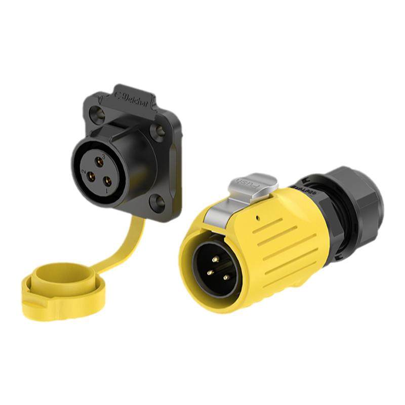 惟兴LP20黄色款多芯塑料款防水IP68连接器航空直式防尘插头连接器