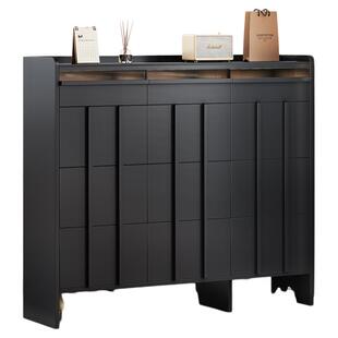 中古风进门鞋柜换鞋凳一体家用门口玄关半高储物柜高级感2025新款