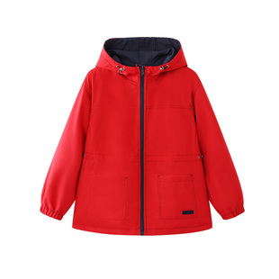 ELLE Active时尚两面穿外套羽绒服内胆防风保暖高级红色风衣连帽