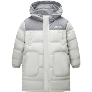 Levis李维斯童装男童长款羽绒服加厚儿童新款冬季宝宝女童外套潮