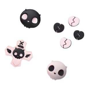 极想任天堂switch oled摇杆帽按键贴套装硅胶摇杆套保护帽NS游戏机配件续航版卡通可爱女生原创设计甜心骷髅
