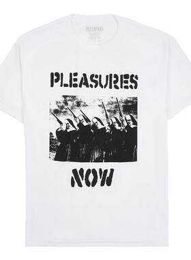 pleasures图案短袖宽松T恤
