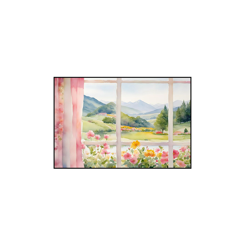 假窗户装饰画窗外风景ins风北欧欧式客厅卧室玄关挂画灯箱灯画