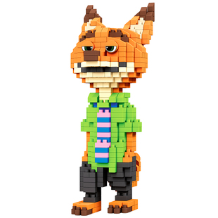 疯狂动物城尼克朱迪女孩系列儿童益智拼装玩具微型钻石小颗粒积木