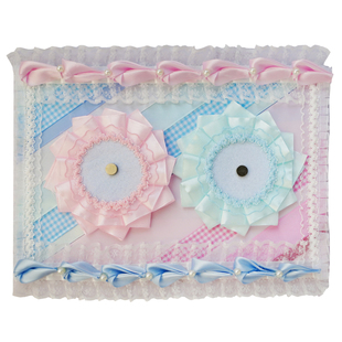 奶油痛包扎板丝带花边拼接原创拼色可定制成品现货材料包吧唧谷美