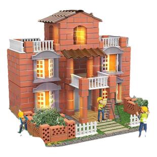 水泥瓦匠盖房子砖墙屋快乐建筑儿童拼搭积木益智玩具手工别墅6-12