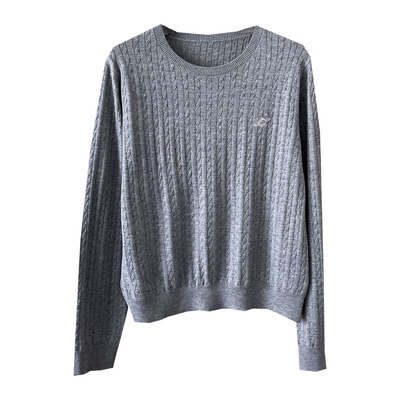 韩系麻花细羊毛针织衫薄毛衣