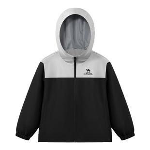 小骆驼儿童外套春秋款风衣中大童户外登山服防风连帽男女童