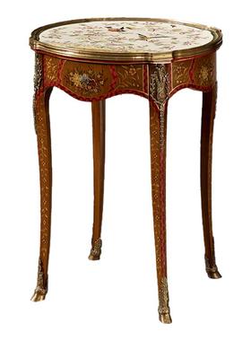 欧美饰家实木手绘美式客厅黄铜