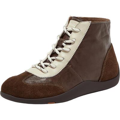 Bata羊皮书德训鞋女26春商场新软底复古休闲板鞋拳击靴女ALI59AM6