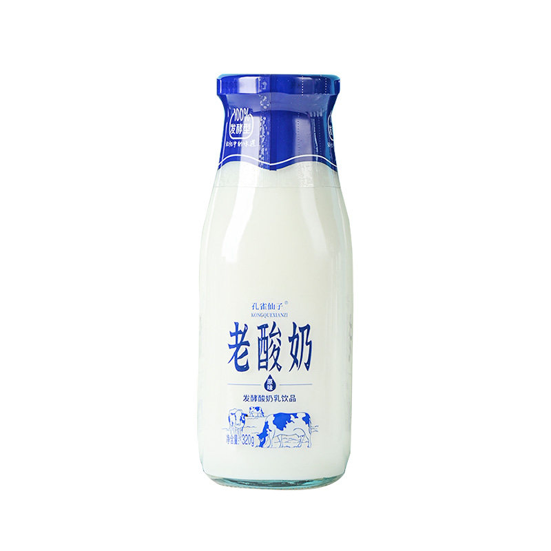 6瓶12瓶老酸奶酸奶饮品320g原味玻璃瓶代餐发酵学生营养早餐整箱