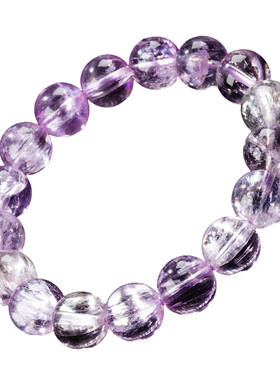 超唯珍藏级猫眼拉丝紫锂辉手串