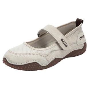 JEEP玛丽珍女鞋冬季2025新款单鞋运动凉鞋女冬厚底休闲鞋芭蕾鞋子