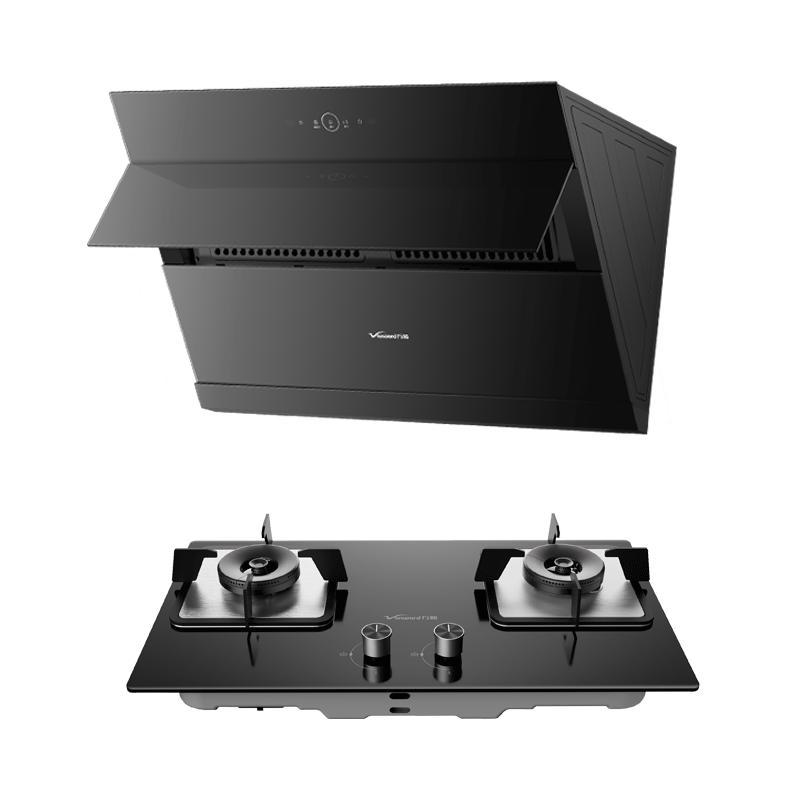 [小双翼]万和24大吸力DJ738侧吸抽排油烟机燃气灶套装家用旗舰店