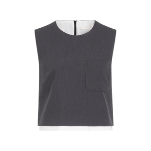 缎面提花』naivee纳薇无袖上衣女25夏新款知性通勤职业背心百搭