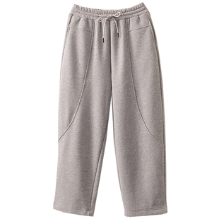 秋冬大码200斤胖mm时尚显瘦休闲加绒镰刀卫裤宽松慵懒风萝卜裤女