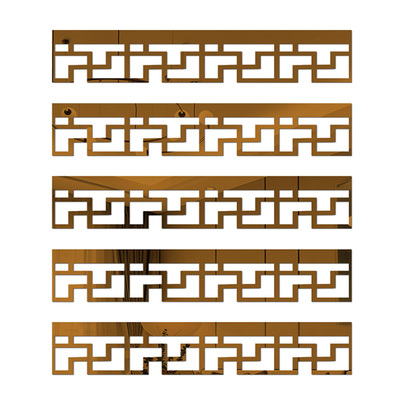 新中式吊顶装饰条天花板边框条亚克力镜面墙贴3d立体复古镂空腰线