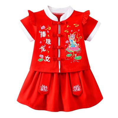 薄款夏季女宝宝中国风短裙唐装