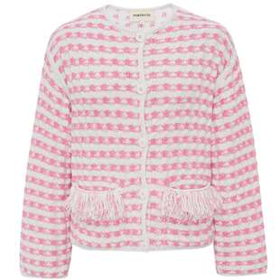 宝姿PORTSPURE女装春秋温柔小香风减龄格纹花呢正反两穿针织外套