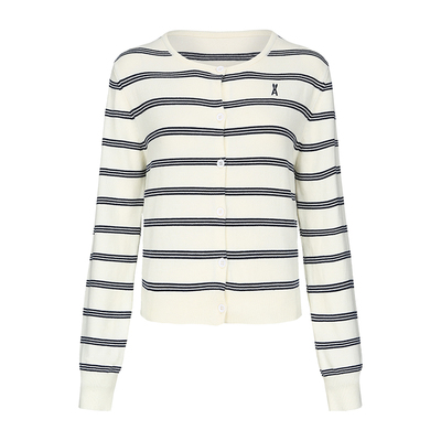 安欧兔【羊毛混纺】针织纽扣开衫