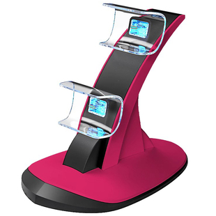 适用PS5手柄座充playstation5无线双手柄飞机座充支架游戏控制器桌面充电座双座充带灯防过充充电器