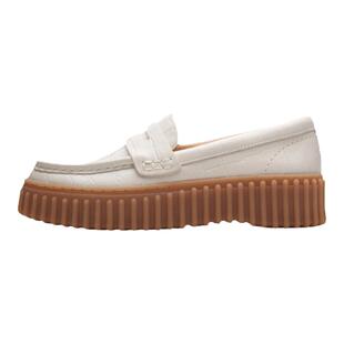 Clarks其乐女鞋TorhillPenny饼干鞋夏季休闲一脚蹬牛皮厚底乐福鞋