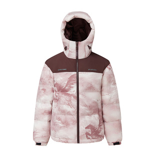 波司登2025新款青年时尚运动连帽保暖新年马踏飞雪女士短款羽绒服