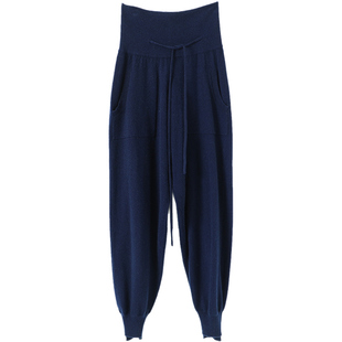 帅气洒脱羊绒裤 不对称休闲灯笼裤 羊绒裤子女外穿 软糯舒适 宽松