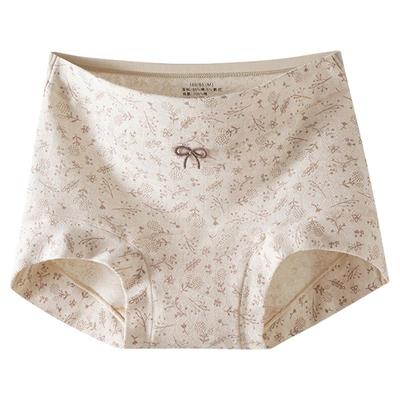 猫人女士a类纯棉高腰平角内裤