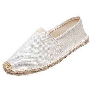 夏季亚麻底草编复古渔夫鞋布鞋男懒人鞋透气休闲百搭透气帆布鞋男