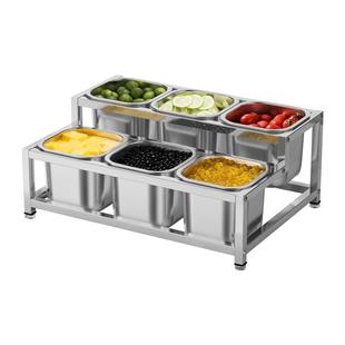 14CM小方盒调料架子奶茶店果酱盒果粉格调料格子带盖商用