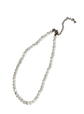 自制精选天然白蝶贝圆珠极细项链