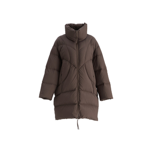 OBEG欧碧倩云朵茧型廓形中长款羽绒服女冬装立领宽松外套10484045