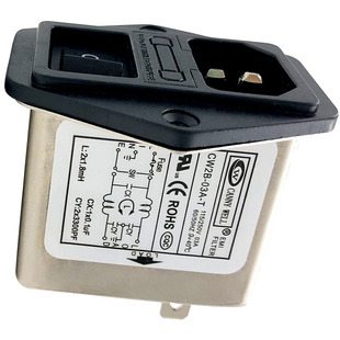 EMI电源滤波器CW2B 3 6 10A插座保险CANNYWELL三合一单相220交流T