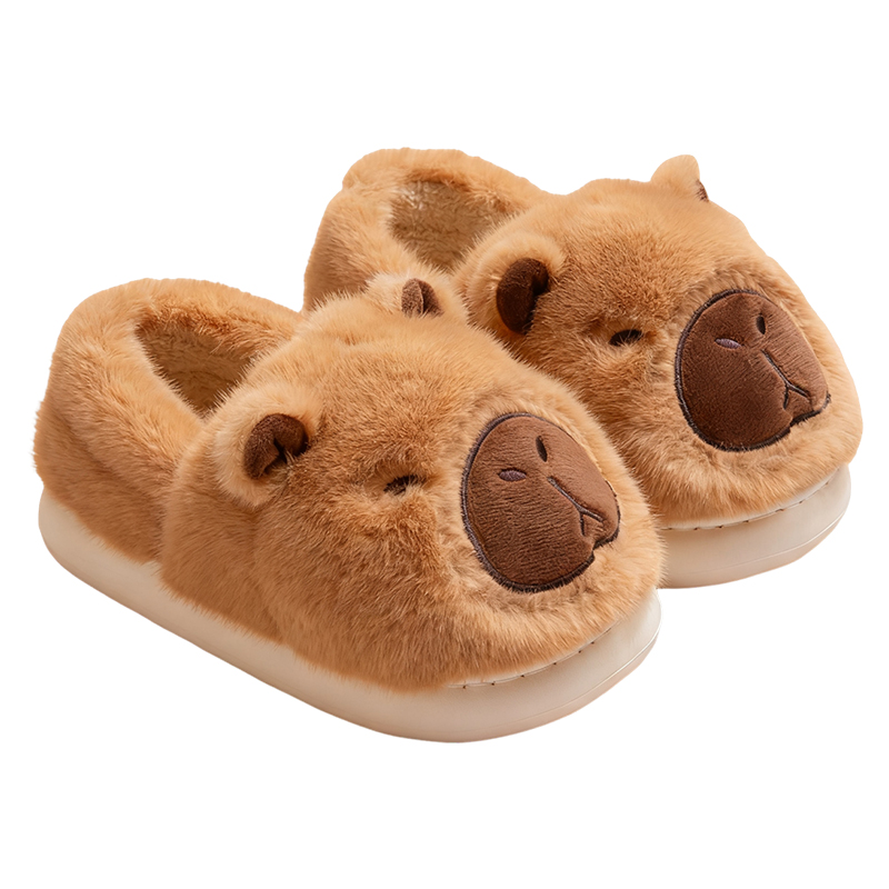 包跟棉鞋男款冬季室内居家外穿加绒保暖防滑卡皮巴拉情侣棉拖鞋男