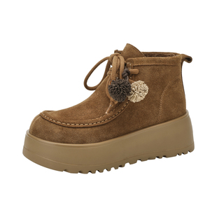 MILLIE'S/妙丽勃肯短靴女2025新款秋冬复古百搭小个子增高马丁靴Z