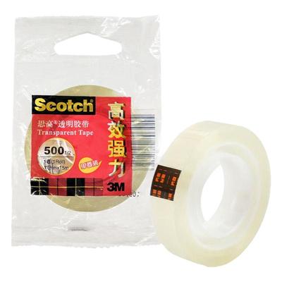 3M Scotch思高500透明胶带高效强力文具胶带12mm小胶纸18mm财务用品学生玻璃胶办公胶带条不变黄官方旗舰店