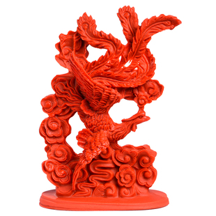 红色朱砂朱雀摆件火凤凰玄关家居客厅吉祥物五行缺火补火饰品乔迁
