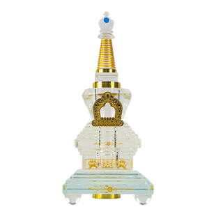 菩提舍利塔透明水晶供佛塔LED灯可变色家用寺庙佛堂佛前供奉佛塔