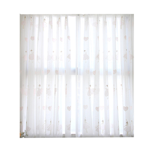 芭蕾跳舞女孩窗帘纱帘甜美清新公主风绣花纱儿童房瑜伽舞蹈室窗纱