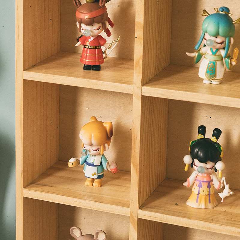 复古木质手办收纳盒北欧玩具书房手工木质盒收纳盒原木色卧室手办