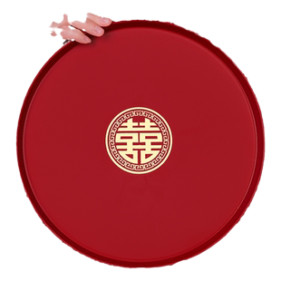 结婚果盘客厅喜糖盘婚礼敬茶用的喜盘子红色喜字托盘订婚用品大全