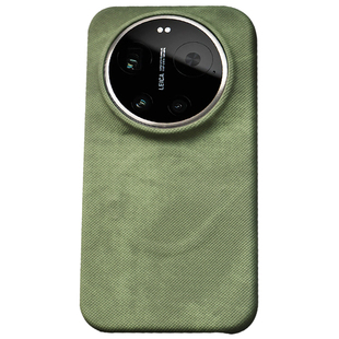 冈山牛仔布纹冬天防寒手机壳适用Xiaomi小米17Ultra/15ultra磁吸保护壳14Ultra蓝灰色个性半包高级感新潮男女