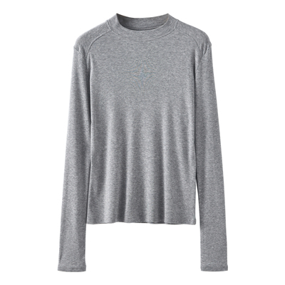 天丝莱赛尔绵羊毛小立领打底衫女